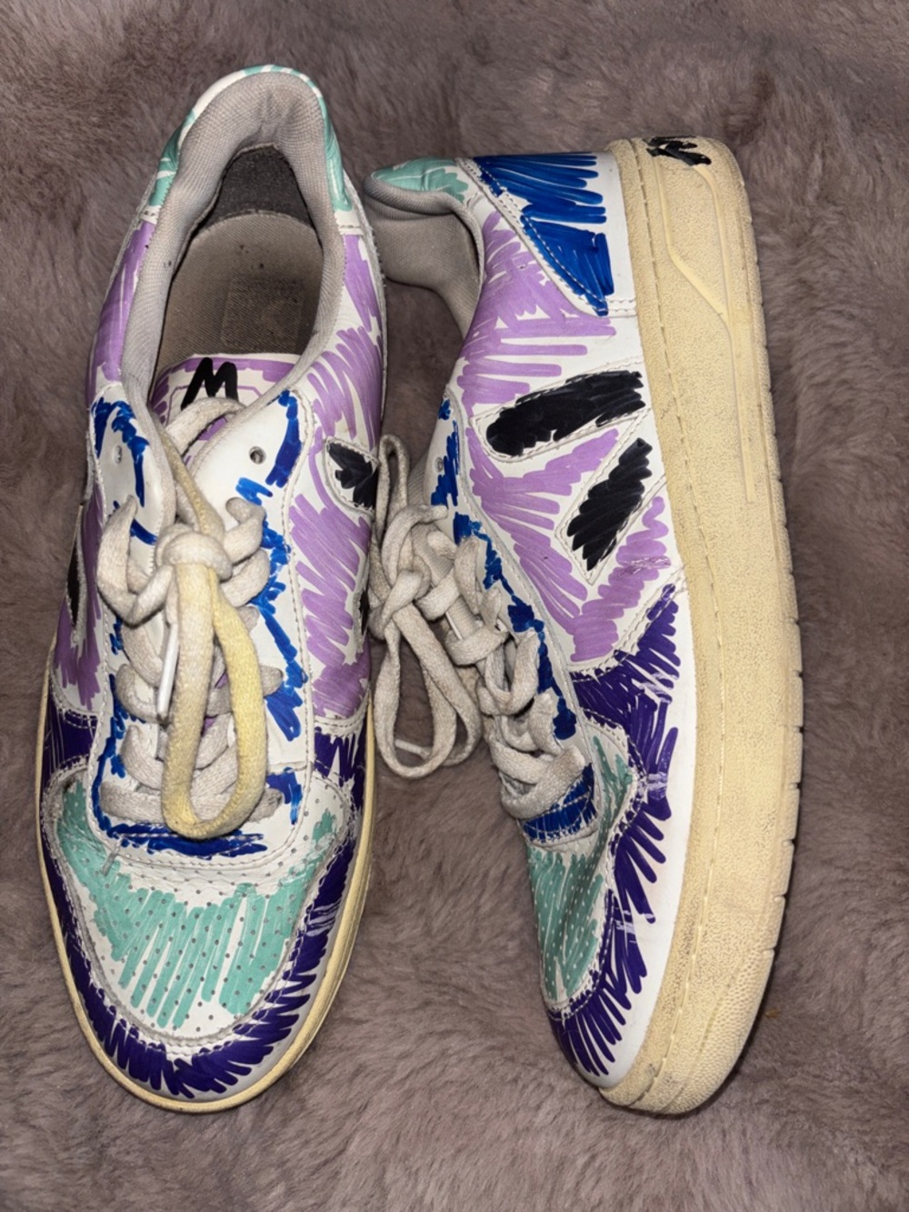 Veja x Marni Women Size 10 Hand-Drawn White Sneakers